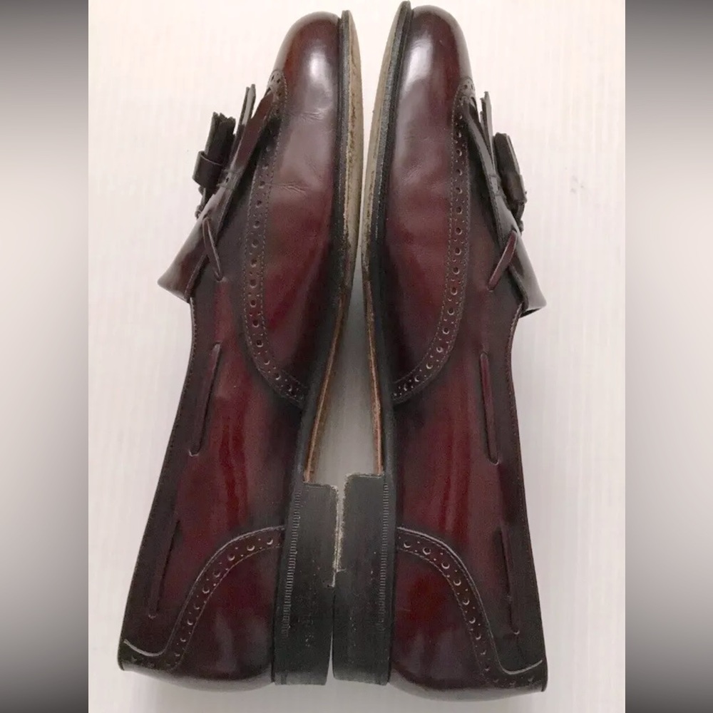 Salvatore Ferragamo Loafers Burgundy Tassel Slip On Shoes SZ 8.5 Made In Italy - Picture 3 of 12